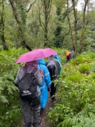 Setting off in a heavy downpour