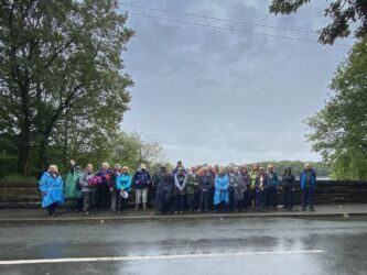 Group photo in front of Anglezarke reservoir