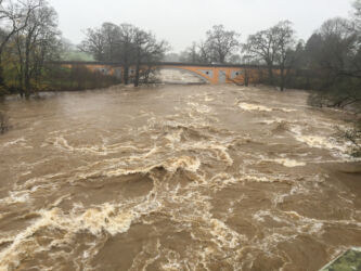 This was the road bridge during the floods in December 2015