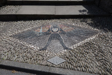 The stone mosaic of St. Michael the Archangel